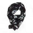 thumbnail image 1 of Women's Elegant Skull Print Chiffon Shawl Wrap 165x70cm (Black & White), 1 of 3