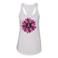 thumbnail image 2 of Wild Bobby Pink Cheetah Print Breast Cancer Carnation Flower Breast Cancer Awareness Women Racerback Tank Top, White, X-Large, 2 of 6