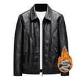 thumbnail image 2 of Men Winter Solid Color Lapel And Leather Jacket Business Trend Foreign Trade Casual Loose And Comfortable Jacket, 2 of 2