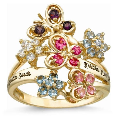 Personalized Family Jewelry Mother's Garden Birthstone Ring available in 10kt and 14kt Yellow and White Gold