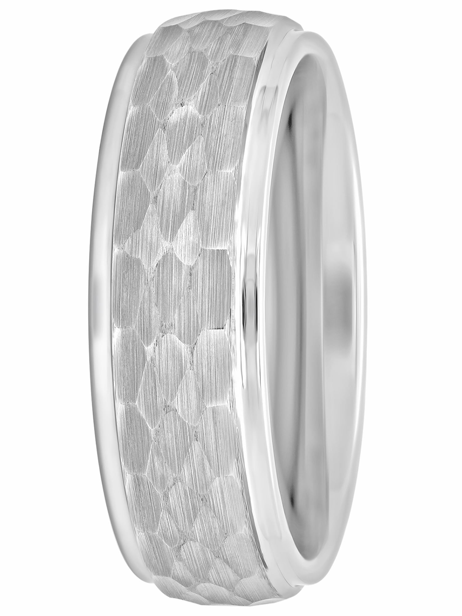 Men's Tungsten Hammered Finish Band, 8MM