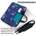 thumbnail image 3 of YFYANG 14 inch Universal Laptop Bag Oxford Cloth Laptop Sleeve, Multi-functional Blue Line Floral Notebook Computer Messenger Bag Handbag, 3 of 8