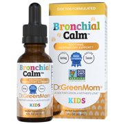 Dr. Green Mom Kids Cold, Flu & Allergy Support — Bronchial Calm — Herbal Immune Liquid Drops for Babies, Toddlers & Children — Natural Cough Care — Drug-Free, Sugar-Free, Non-GMO, 1 fl oz