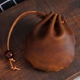 thumbnail image 4 of PU Leather Wallet Coin Pouch Drawstring Bag Small Purse Zipper Closure Travel Storage, 4 of 10