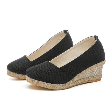 

NECHOLOGY Snakeskin Platform Sandals for Women Fashion Women Summer Weave Wedges Breathable Slip On Sliders for Women Sandals Black 7.5