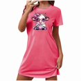 thumbnail image 5 of Sakmal Soft Moo Moos for Women Nightgowns Short Sleeve Valentines Love Sleepshirt Heart Print Short Ladies Nightgown S, 5 of 5