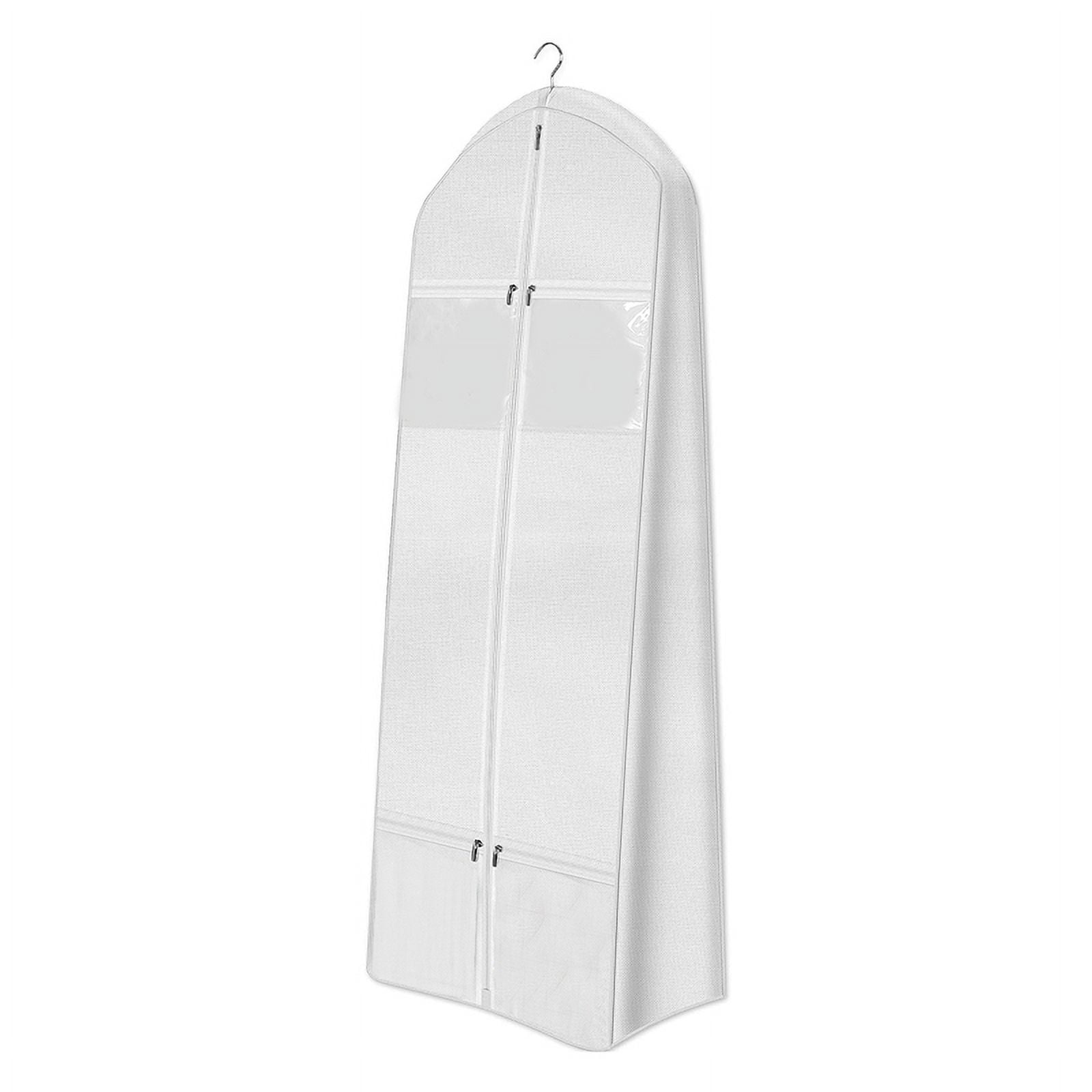 Portable 70In Wedding Dress Garment Bag with Bride Tote Bag 8In Gusseted Dress Bags for Gowns Long 4 Pockets Dress Cover