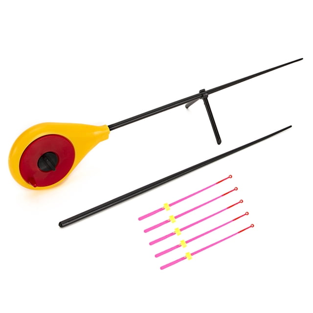 Graflsoa Durable ABS Ice Fishing Rod with 12cm Red Tip, Lightweight & Flexible Design for Enhanced Fishing Experience