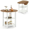 thumbnail image 1 of Gymax Folding Round Dining Table Drop Leaf Table w/ 2 Shelves for Small Spaces, 1 of 10