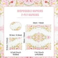 thumbnail image 5 of 60 Pcs Floral Paper Napkins Pink Wildflower Disposable for Wedding Birthday Party 6.5 × 6.5 Inch, 5 of 5
