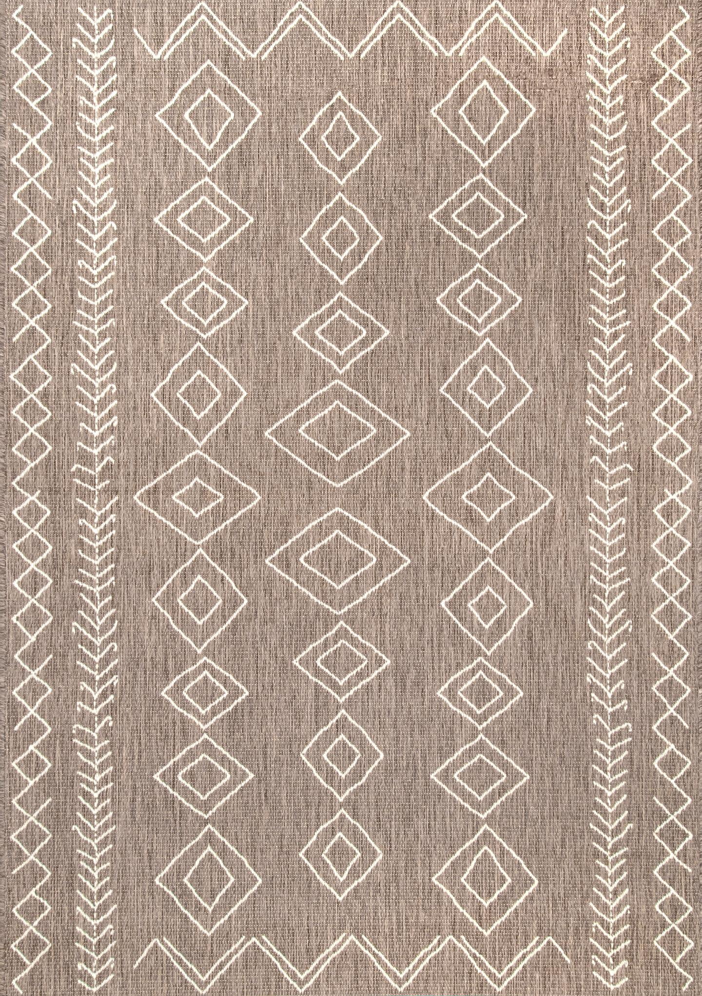 nuLOOM Moroccan Diamond Outdoor Area Rug, Light Brown, 6'3"x9'