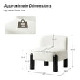 thumbnail image 7 of Modern Upholstered Accent Chairs 2 Pieces Teddy Bedroom Chairs Boucle Fabric Living Room Ivory, 7 of 7