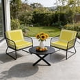 thumbnail image 6 of Outdoor Patio Cushion Covers 4 Pack Yellow Vintage Patio Chair Cushion Covers with Ties and Zipper Abstract Art White Greek Key Waterproof Outdoor Seat Cushion Covers for Patio Furniture 24"x24", 6 of 9