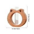 thumbnail image 3 of Adorable florero con forma de gato | Minijarrón de madera de sobremesa con tubo de vidrio para flores frescas | Contenedor hidropónico para decoración del hogar y la oficina, 3 of 6