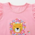 thumbnail image 3 of HILEELANG Toddler Girl Summer Short Clothes Sets Outfits Easter Cotton Pink Lion Tee Shirts Shorts Playwear 3T, 3 of 5