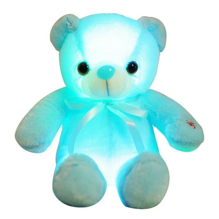 

Glow with -tie Creatives Stuffed Animal Soft LED Light Up Plush Toy For Adults Kids Blue 30cm