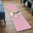 thumbnail image 3 of Pink Cute Cat 2'x6' Runner Rugs for Hallway Kitchen Bedside Non Slip Washable, Cartoon Funny Heater Cats Entryway Rug Runners with Rubber Backing, Long Carpet Runner for Laundry Room, 3 of 8