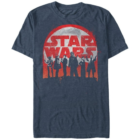 Men's Solo: A Star Wars Story Logo Character Splatter Print  Graphic Tee Navy Blue Heather 5X Large