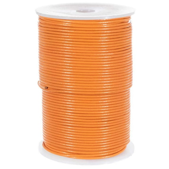 Craft County 2MM Round Leather Cord – 5, 10, 25 or 50 Yards or 328 feet – Various Colors