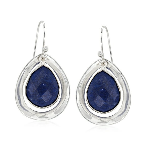 Ross-Simons Blue Lapis Drop Earrings in Sterling Silver, Women's, Adult