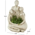 thumbnail image 3 of DecMode 12" x 19" Sitting Cream Magnesium Oxide Family Planter, 3 of 9
