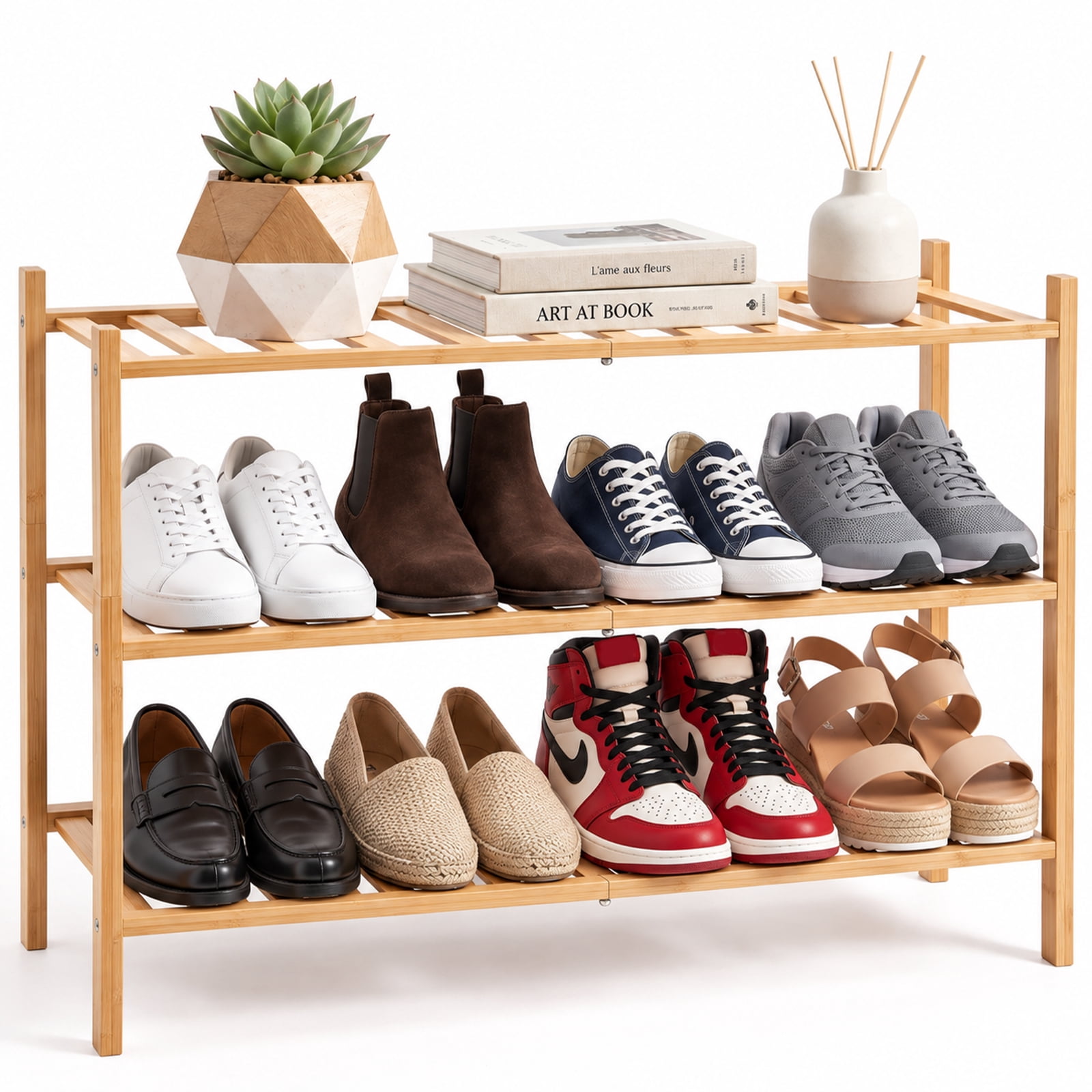 EDX Bamboo Shoe Rack Bench, 11.3