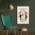 thumbnail image 2 of English Sheepdog Wall Art with Frame, Creamy Cartoon Illustration of Dog with 2 Pinkish Drawing Behind, Printed Fabric Poster for Bathroom Living Room, 23" x 35", Beige Pastel Pink, by Ambesonne, 2 of 2