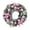B - Pink, variant on Aximioll Christmas Mauve Pink Frosted Wreath 4 x 8 in, Snowy Evergreen Needles and Swirl Lollipop Bauble Accents, Winter Doorway Ring for Front Porch and Living Room Wall