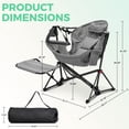 thumbnail image 3 of Ainfox Portable Hammock Camping Chairs with Footrest, Cup Holder, Headrest Cushion Pillow, Rocking, Fodable, Gray(Set of 2), 3 of 8