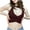 Brown, variant on Timegard Crop Tops for Women Deep V Neck Sleeveless Crisscross Drawstring Comfy Casual Knit Tank Top