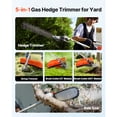 thumbnail image 2 of KFFKFF Gas Hedge Trimmer, 2 Cycle Gas Power Handheld Hedge Trimmer, 5-in-1 63cc Cordless Weed Eater with Protective Gear Set, Includes Hedge and String Trimmer, Brush Cutter, 2 of 9