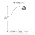 thumbnail image 4 of Teamson Home Lampe de Sol Arquée Courbée Éclairage Moderne - Chrome / Marbre Blanc, 4 of 5