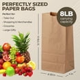 thumbnail image 2 of Kraft Brown Paper Lunch Bags | 8 Lb. 100 Pack | Bulk Disposable Large Lunch Size Paper Sacks for Kids, Small Business, Sandwich Snack Food, Grocery Shopping, Restaurant Store Supplies, 2 of 5