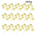 thumbnail image 4 of 15pcs Golden Maple Leaves Branch Simulate Ornament Wedding Fake Leaves Lifelike Artificial Maple Leaves Party Layout Decorations Craft Material (5pcs Leaves in 1 Branch), 4 of 8