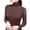 Coffee, variant on Women's Soft Long Sleeve High Neck Sheer Mesh Tops Stretch Pullover Baselayer Fitted Undershirts Lightweight Slim Trendy Thermal Shirts Dark Blue M