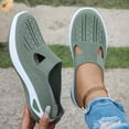 thumbnail image 7 of Slip On Shoes Women,Backless Sneakers for Women,Orthopedic Walking Shoes for Women Woven Breathable Arch Support Shoes Anti-Skid Soft Casual Slip On Lightweight Walking Shoe,Green,6.5, 7 of 7