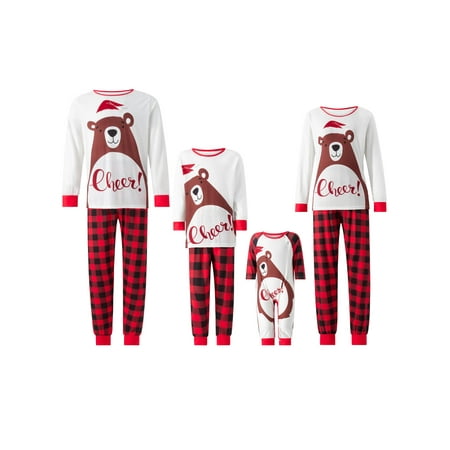 

Christmas Pajamas Family Matching Pajamas Santa Claus Cartoon Print Sleepwear Xmas Pajamas for Baby Kids Adults