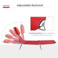 thumbnail image 4 of Outsunny Outdoor Lounge Chair, Adjustable Folding Chaise Lounge with Face Cavity, Tanning Chair Sun Lounger Bed Recliner, Red, 4 of 10