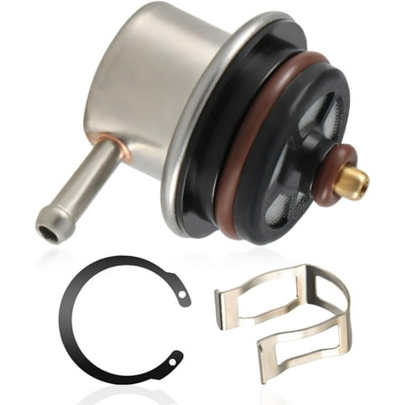 Fuel Injection Pressure Regulator Compatible with Buick Lesabre Cadillac Escalade Chevrolet Avalanche Express Silverado GMC Sierra Yukon Replace#: 19236428 -with Clip and Snap Ring 3.8BAR