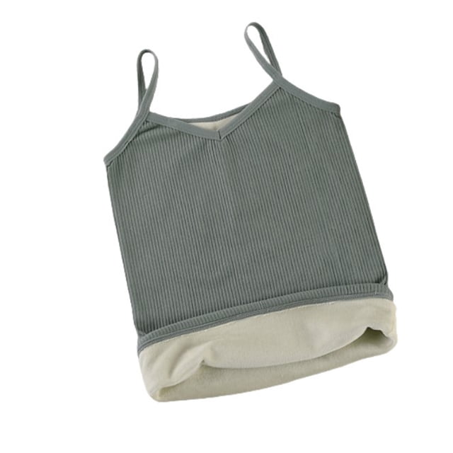 Qarigey 2 piezas de ropa interior de mujer, chaleco térmico cálido que mantiene la correa ajustable para el hombro, reemplazo reutilizable, lencería Camisetas sin mangas Gris Qarigey AP013337-02