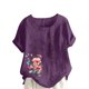 thumbnail image 2 of Fiudx Ofertas Flash Artículos En Oferta Blusa Informal y de Lino con Botones y Manga Corta Estampada para Mujer, 2 of 4