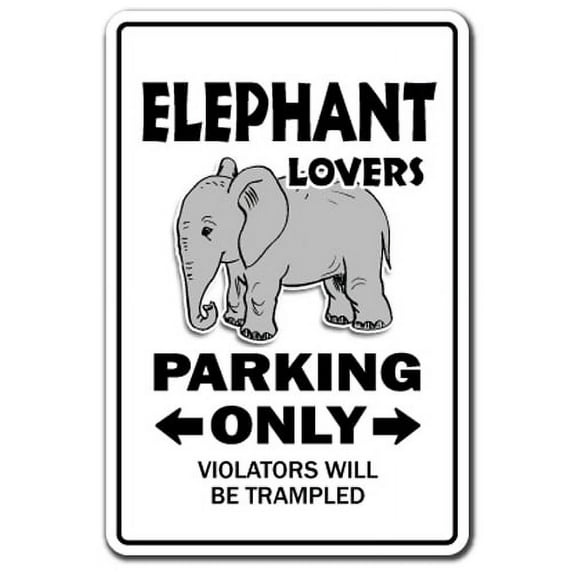 Elephant Lovers Parking [3 Pack] of Vinyl Decal Stickers | 3.3" X 5" | Indoor/Outdoor | Funny decoration for Laptop, Car, Garage , Bedroom, Offices | SignMission