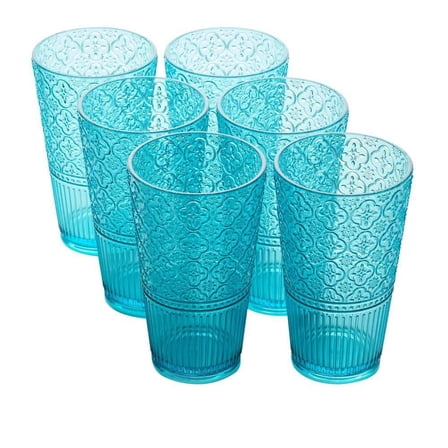 Victoria 22 oz. Aqua Acrylic Ice Tea Glass (Set of 6)