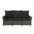 thumbnail image 1 of Alaterre Asti Wicker / Rattan Three-Seat Reclining Sofa with Cushions in Gray, 1 of 3