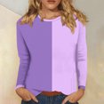 thumbnail image 1 of RXIRUCGD T-Shirts de Mode pour Femmes Col Rond Décontracté T-Shirt Ample à Manches Longues, Violet, Taille : m, 1 of 5