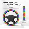 thumbnail image 3 of Susaid Glitter Rainbow Print Elastic Car Steering Wheel Cover, 15 Inches Breathable Vehicle Steer Wheel Protector, Universal for SUV, Truck, 3 of 6