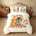 thumbnail image 3 of Erosebridal Fall Scarecrow Pumpkin Queen Bedding 7pcs,Happy Harvest Bedding Comforter Set Queen,Cream,Reversible, 3 of 6