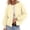 Beige, variant on Trendfront Womens Fuzzy Knit Cardigan Crew Neck Long Sleeve Button Front Balloon Sleeve Cropped Relaxed Fit Casual Fall Winter Sweater Top