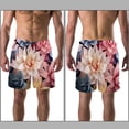 thumbnail image 3 of luoweisi Men's Beach Shorts Quick Dry Swim Trunks with Mesh Lining Art Flowers XL, 3 of 5