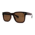 thumbnail image 2 of Hipster Retro Vintage Style Fashion Rectangle Horn Rim Sunglasses All Brown, 2 of 4